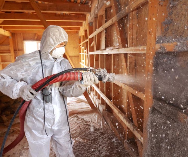 Underfloor Insulation using fiberglass to prevent heat loss as well as prevent your pipes from getting frozen